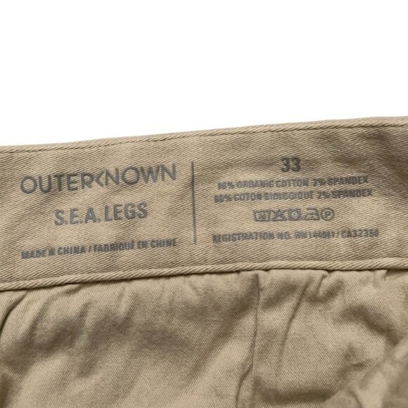 Outerknown Pants Mens Size 33 (Fits 34) S.E.A. Legs Organic Cotton Stretch Beige - Picture 5 of 6